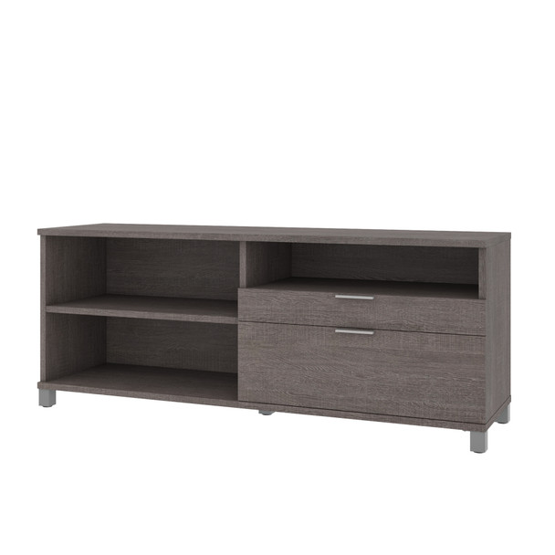 Bestar Pro-Linea 72W Credenza with 2 Drawers In Bark Grey - 120610-1147