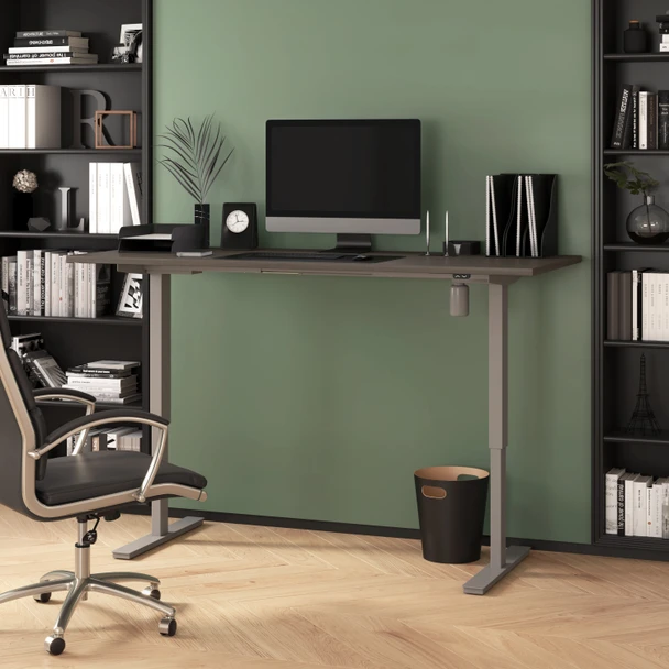 Bestar Upstand 30” x 72” Standing Desk in Bark Grey - 175879-000047