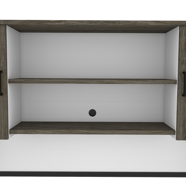 Bestar Norma 71W Hutch in Walnut Grey & White - 181520-000035