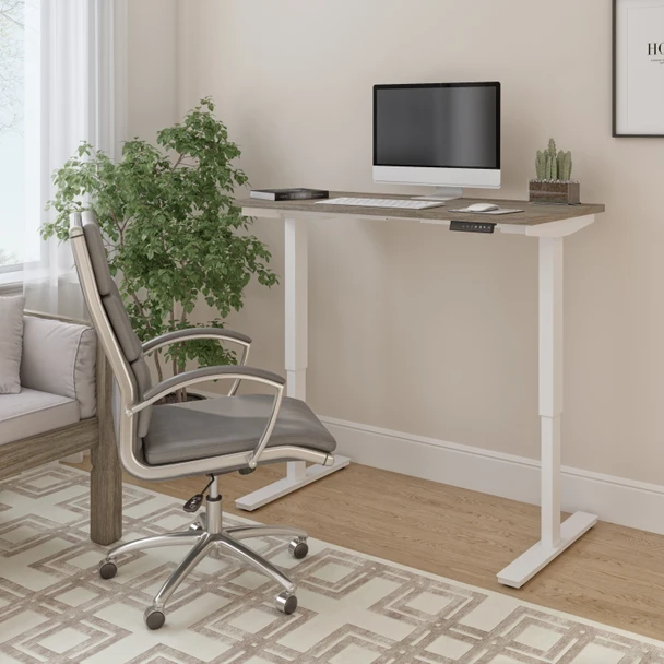 Bestar Viva 48W x 24D Electric Standing Desk in Walnut Grey - 19857-000035