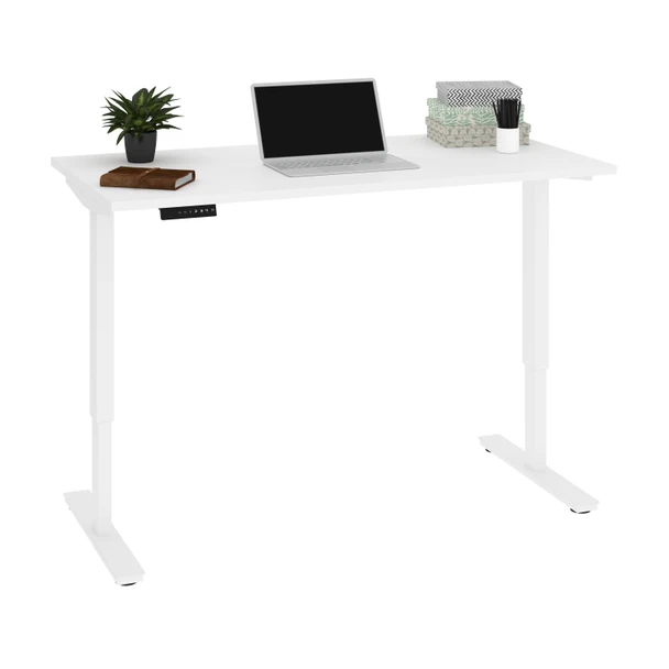 Bestar Viva 60W x 30D Electric Standing Desk in White - 19867-000017