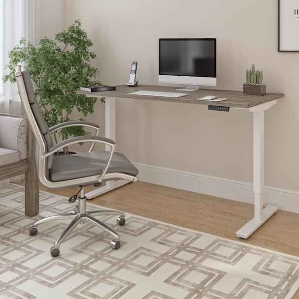 Bestar Viva 60W x 30D Electric Standing Desk in Walnut Grey - 19867-000035