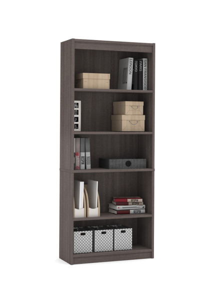 Bestar Universal 30W Standard Bookcase in white Bark Gray- 65715-000047