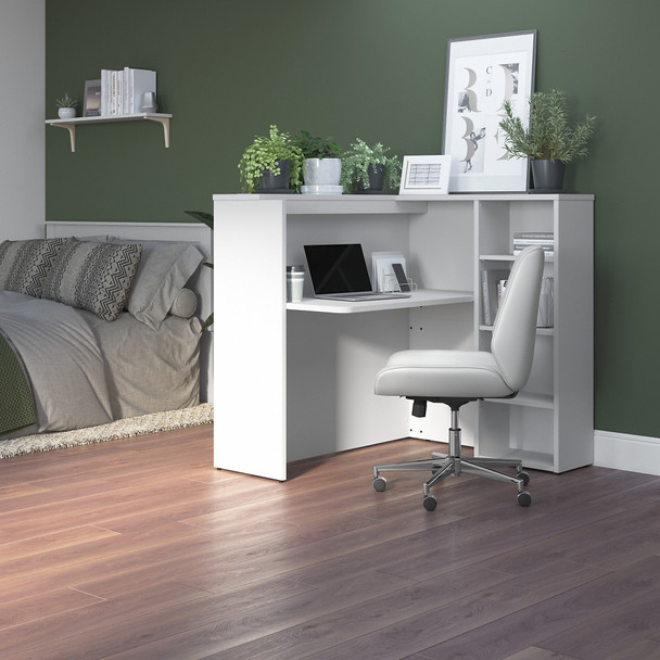 Bush Furniture 48W Privacy Desk with Shelves White - SCD248WHK