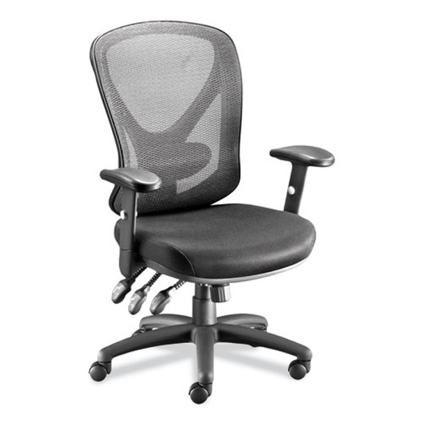 Alera Aeson Series Multifunction Task Chair, Supports Up to 275 lb, 15" to 18.82" Seat Height, Black Seat/Back, Black Base - AS42M14