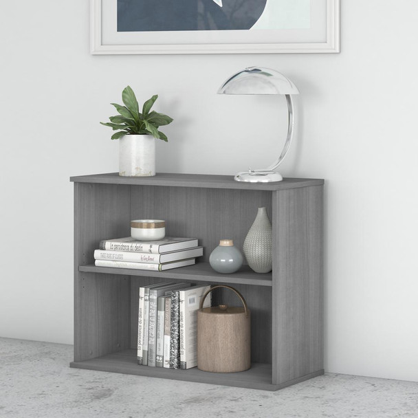 Bush Business Furniture Bookcase 30"H 2-Shelf Platinum Gray - BK3036PG