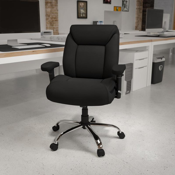 Flash Furniture HERCULES Series Big & Tall 400 lb. Rated Black Fabric Deep Tufted Swivel Ergonomic Task Office Chair with Adjustable Arms - GO-2073F-GG Flash Furniture HERCULES Series Big & Tall 400 lb. Rated Black Fabric Deep Tufted Swivel Ergonomic Task Office Chair with Adjustable Arms - GO-2073F-GG