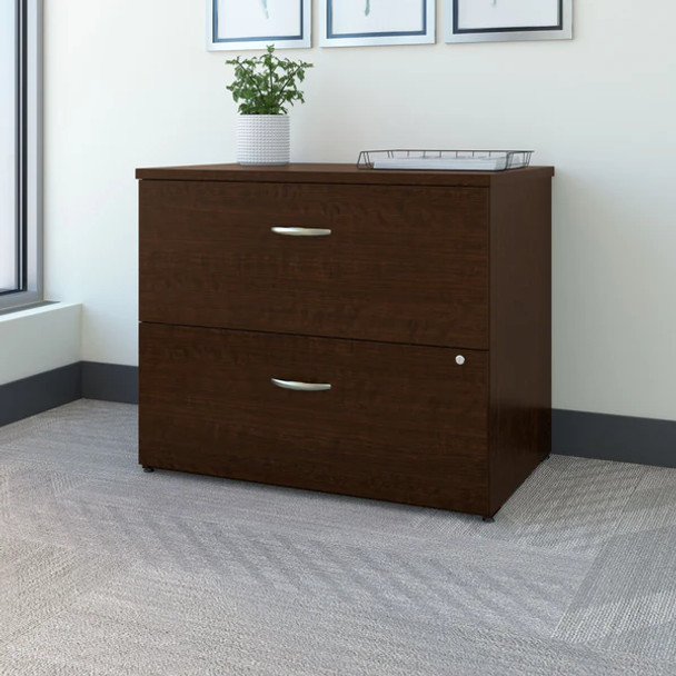 Bush Furniture Easy Office Lateral File Cabinet Mocha Cherry - EO101MRSU