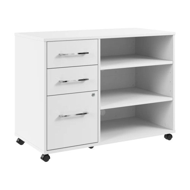 Bush Furniture Hustle Office Storage Cabinet with Wheels White - HUF140WT