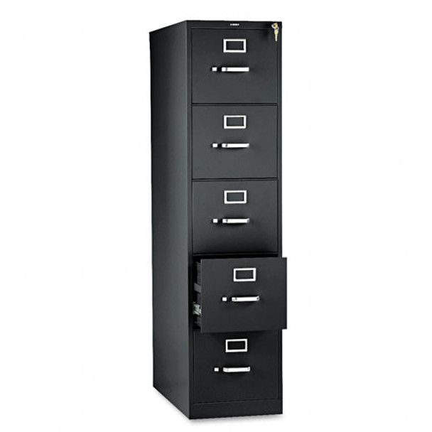 HON 310 Series 5-Drawer Metal Vertical File Cabinet Letter Size Black - 315PP