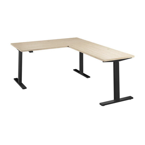 Bush Furniture Move 60 Series 60W Height Adjustable L Shaped Standing Desk Natural Elm - M6SL6078NEBK