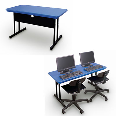 Correll Blow-Molded Plastic Training Computer Tables