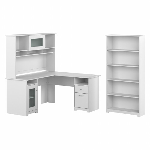 Bush Cabot Collection L-Shaped Desk Package White - CAB011WHN Free ...