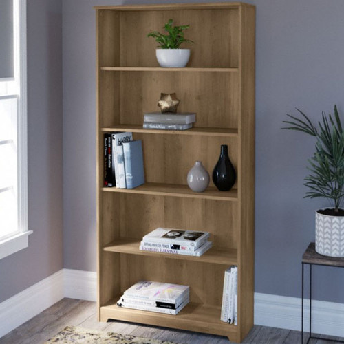 Bush Cabot Collection 5 Shelf Bookcase Reclaimed Pine - WC31566 Free ...