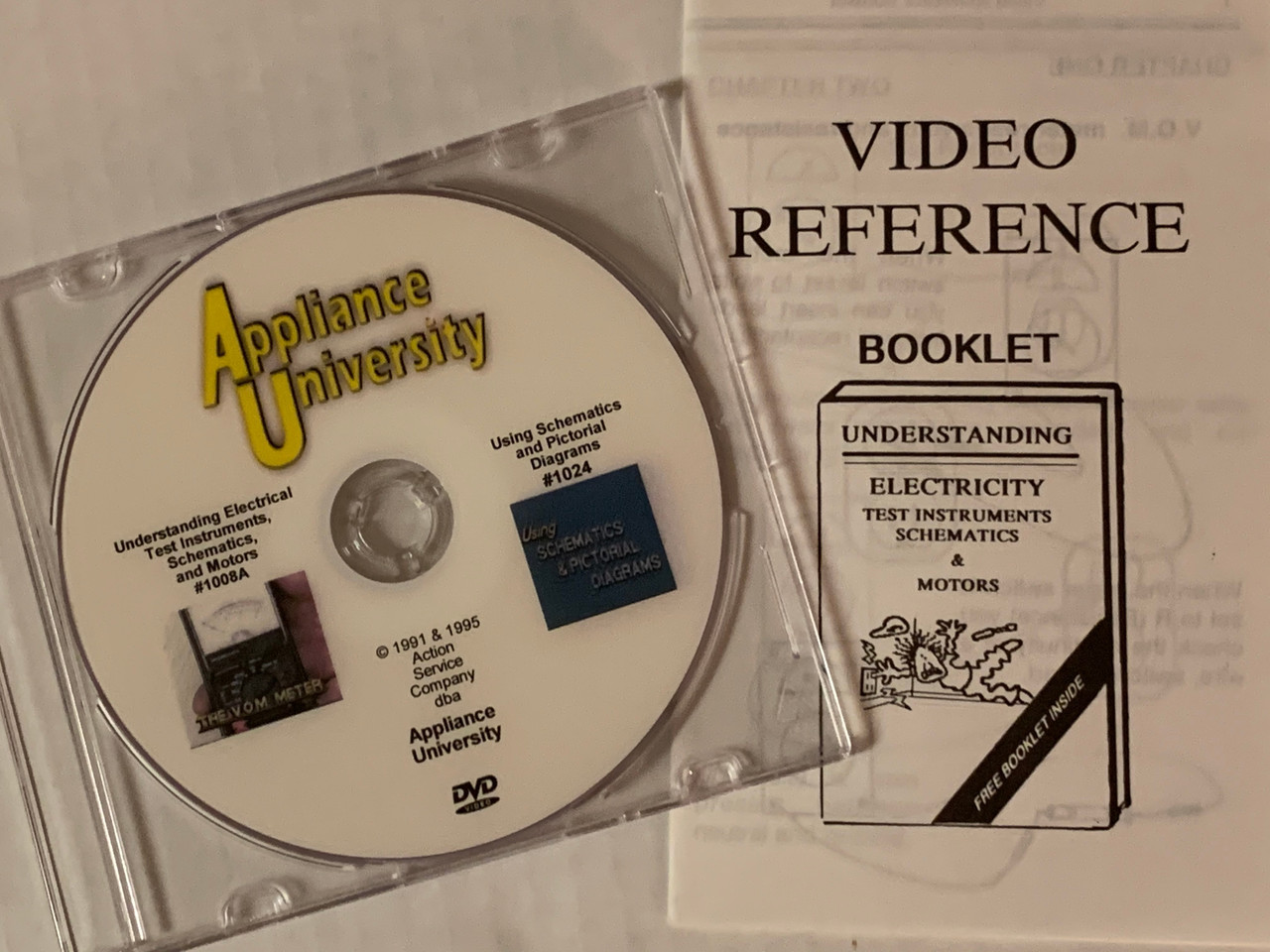 Understanding Electricity, Test Instruments, Schematics & Motors
      Included on same DVD:Using Schematics & Pictorial Diagrams 
     This Video course explains how simple schematics are used when 
     approached on a line-by-line basis. Discussed are refrigerators, air 
     conditioners, laundry equipment, electric & gas ranges, and 
     microwave ovens.