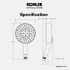 Kohler Statement WaterMind technology 多功能手持花灑-圓-霧黑