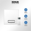 Kohler 多功能浴室淨暖機極簡鏡面玻璃設計，內建空氣清淨、冷暖風調節模式
陶瓷瞬熱功能，全方位無死角供暖，雙色發光面板,智能溫度及濕度控制監測功能