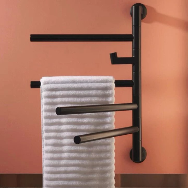 Kohler Underscore 電熱毛巾架小-霧面黑-帶掛勾(明裝-外接下出線, 110V)