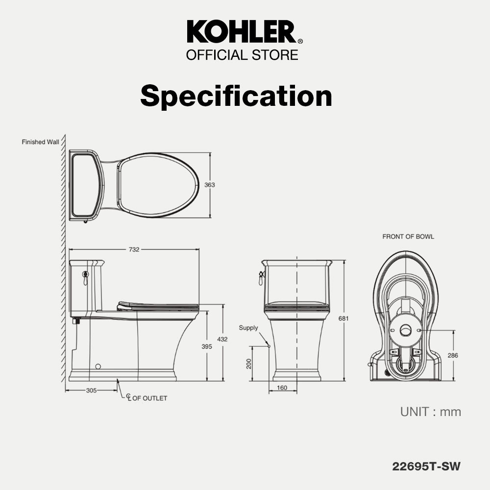 Kohler Harken R360 水漩風單體馬桶(含22697T-0馬桶蓋)