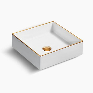 Kohler Mica 方型台上式浴室藝術面盆 (金色)