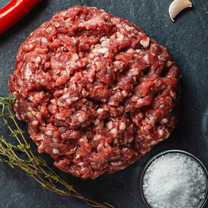 Venison ground meat with 3 % pork added