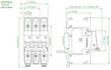 Mini Circuit Breaker, 3P, B-Curve, 13A, UL489