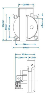 Connector, Receptacle, Panel Mount, Gray