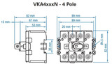 Disconnect Switch, Direct Handle, 4 pole, 80 Amp