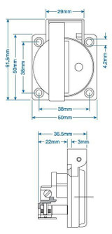 Connector, Receptacle, Panel Mount, Blue