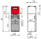 Safety switch for hinged doors