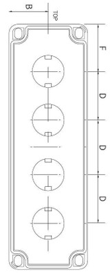 Enclosure, PB/Switch Box, ‚àö√≤22mm, Polycarbonate