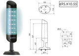 LED Tower, Cont/Flash/EVS, Cont. Tone, IP67/69K