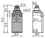 Limit switch with piston plunger