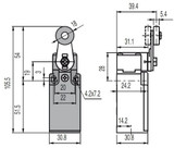 Limit switch with roller lever