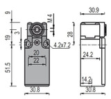 Limit switch for rotating levers