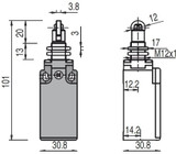 Position switch, roller & threaded piston plunger