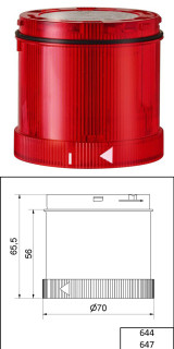 Modular, Perm. Light Element, 12-230VAC/DC, Red