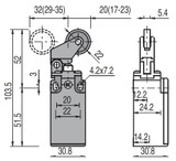 Position switch with adjustable one-way roller