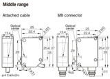 Photo Sensor, 200mm, PNP, Middle, BGS/FGS Selector