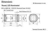 Pilot Light, ‚Äö√†√∂‚àö‚â§30mm, 120VAC Transfrmr, Amber