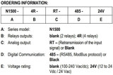 Universal Indicator, 4 Relays+4-20 mA, 96x48 mm