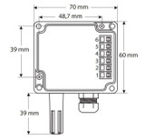 Wall Mount Temperature Transmitter, 4-20mA Out