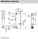 Dist. Laser Line Sens., 200-1000mm Rng, Analog O/P