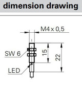 Inductive Proximity Sensor, ‚àö√≤4x22mm, Flush