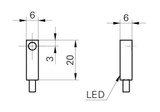 Inductive Proximity Sensor, 6x20mm Rect., Flush