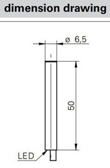 Inductive Proximity Sensor, ‚àö√≤6.5x50mm, Flush