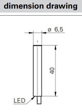 Inductive Proximity Sensor, ‚àö√≤6.5x40mm, Flush