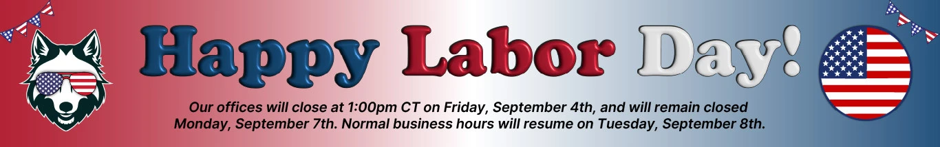 Offices closing at 1pm on Friday, opening back on Tuesday. Happy Labor Day!