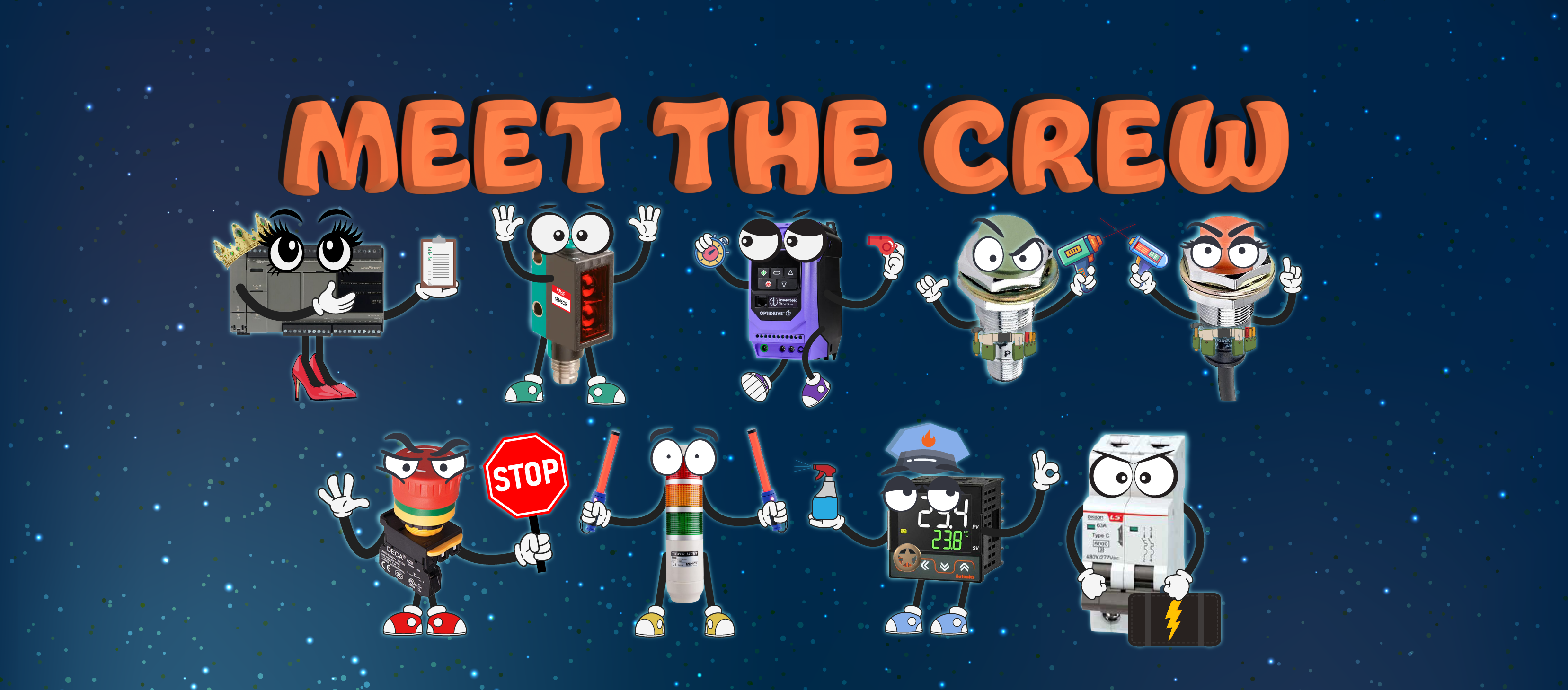 We explain how a car wash uses our products by using industrial automation characters