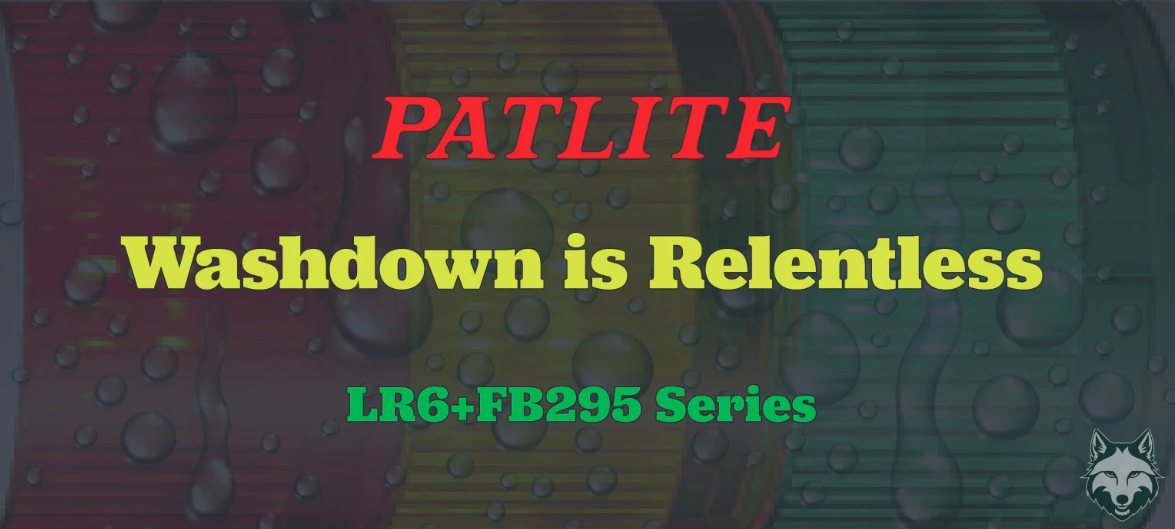 Washdown stack light from Patlite, IP69K.